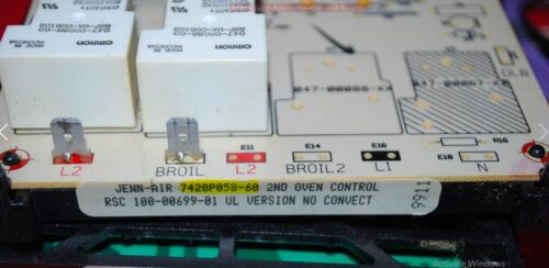 Part # 5765M334-60, 71003401, 7428P058-60, 7428P055-60 Jenn-Air Oven Control Panel And Control Boards (used, overlay fair)