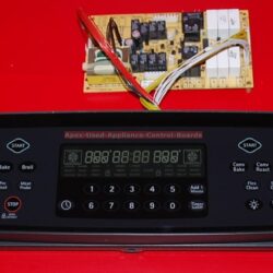 Part # 318280421, 31643821, 316443910 Kenmore Touch Oven Panel And Control Board (used, overlay good - color Black)