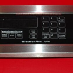 Part # W10358920, W10438746, W10438752 Kitchen-Aid Oven Control Panel And Control Board (used, overlay good - SS/Black)