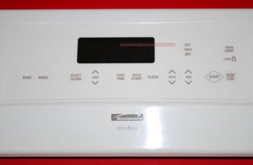 Part # 9755703, 8524212 Kenmore Oven Control Panel And Control Board (used, overlay good)