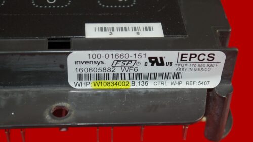 Part # W11122539 | W10834002 | Whirlpool Oven Control Board (overlay fair - Dark Gray)
