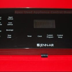 Part # W10212889, 53001240, 6871W1S160, 6871W1S161 Jenn-Air Microwave Control Panel And Control Board (Used, overlay good - Black)
