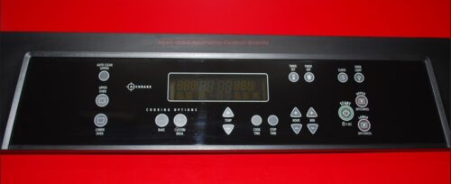 Part # 8302848, 8303883, 8303818 Whirlpool Oven Control Panel And Board (used, overlay good - Black)