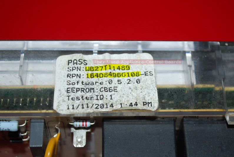 Part # WB27T11489, 164D8496G108 GE Oven Electronic Control Board (Used Overlay Fair - Dark Gray)