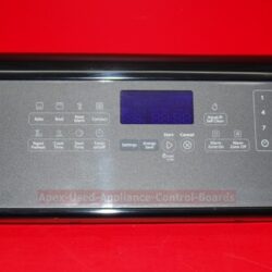 Part # W10318551, W10340304 Whirlpool Oven Control Panel And Control Board (Used, overlay good -Black/Gray)