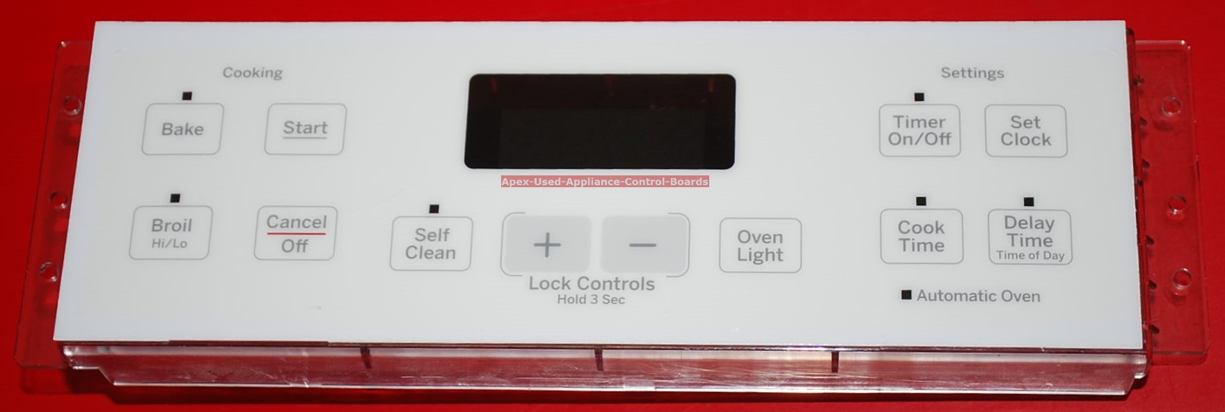 Part # WB27T11486, 164D8450G032 GE Oven Electronic Control Board (used, overlay good - yellow)