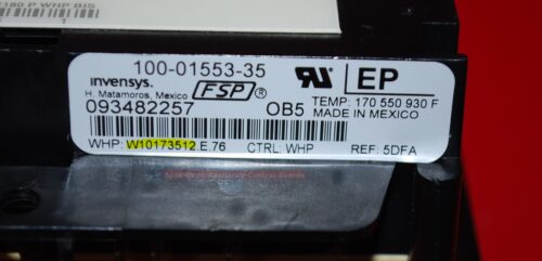 Part # W10173512 Whirlpool Oven Electronic Control Board (Used, Overlay Good - Bisque)