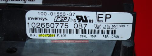 Part # W10173514 Whirlpool Oven Electronic Control Board (used, overlay good - black)