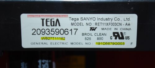 Part # WB27T11162, 191D5679G003 GE Oven Electronic Control Board (used, overlay fair - black)