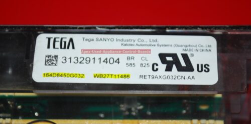 Part # WB27T11486, 164D8450G032 GE Oven Electronic Control Board (used, overlay good - yellow)