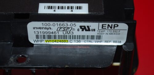 Part # W10424883 Whirlpool Electronic Control Board (Used Overlay Good - Dark Gray)