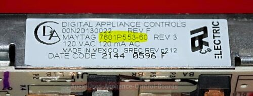 Part # WP5701M556-60 | 7601P553-60 | Maytag Oven Control Board (overlay fair - Dark Gray)
