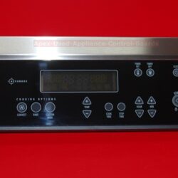 Part # 8302848,8303883,W10161676 Whirlpool Oven Panel And Control Board (used, overlay good - SS/Black)
