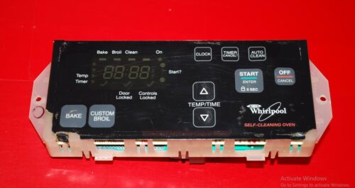 Part # 8524276, 6610384 Whirlpool Oven Electronic Control Board (used, overlay poor - Black)