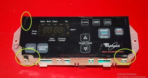 Part # 8524276, 6610384 Whirlpool Oven Electronic Control Board (used, overlay poor - Black)
