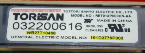 Part # WB27T10468 | 191D3776P003 | GE Oven Control Board (overlay fair - White)
