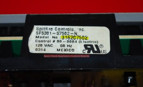 Part # 316207502 Frigidaire Oven Electronic Control Board (used, overlay good - bisque)
