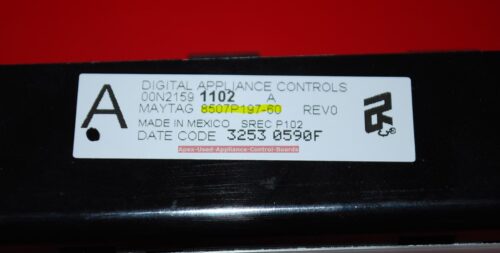 Part # 8507P197-60 Maytag Oven Electronic Control Board (used, overlay good - white)