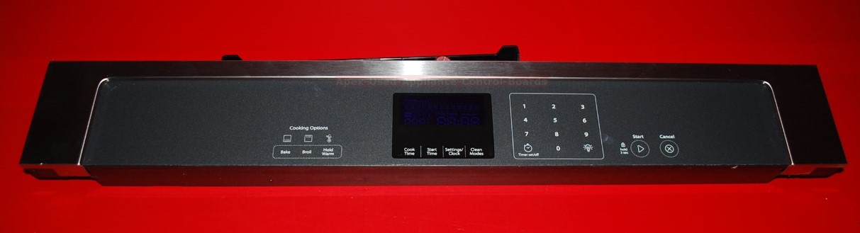Part # W10847542, W10286213, W10496288 Whirlpool Oven Control Panel And Control Boards (used, overlay good - Stainless Steel/Gray)