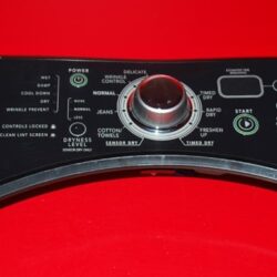 Part # W10117393, W10117417 Maytag Dryer Control Panel And Control Board (used, overlay fair - Black)