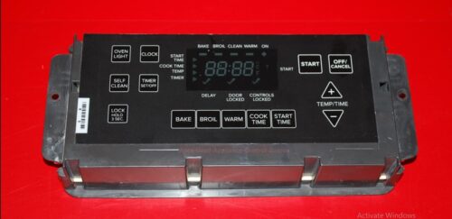 Part # W10833989 Amana Oven Electronic Control Board (used, overlay good - Black)