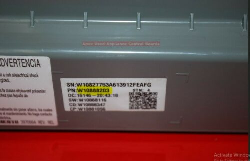 Part # W10888203 Whirlpool Front Load Washer Electronic Control Board (used)