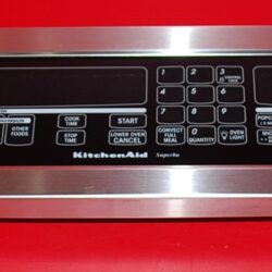 Part # 4451791, 4453377, 4455481 Kitchen-Aid Oven Control Panel And Electronic Control Board (used, overlay fair - Stainless Steel and Black)