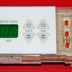 Part # WB27X5581, 164D3147G003 GE Electronic Range Control Board (used, overlay fair - Yellow)