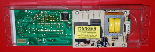 Part # WB27X5581, 164D3147G003 GE Electronic Range Control Board (used, overlay fair - Yellow)