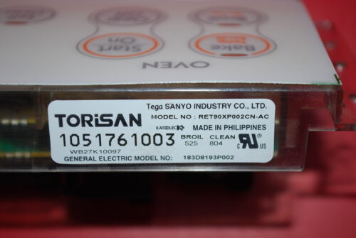 Part # WB27K10097, 183D8193P002 GE Oven Electronic Control Board (used, overlay fair - Yellow)