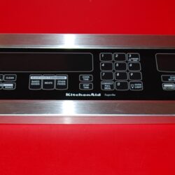 Part # 4451791, 4456332 Kitchen-Aid Control Panel And Switch Membrane (used, overlay good - Stainless Steel/ Black)