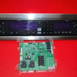 Part # Panel WPW10216220, Touch Panel 8303881, Board W10118735, W10119143, W10118734 Whirlpool Oven Control Panel And Control Boards (used, overlay fair - Stainless Steel/ Black)
