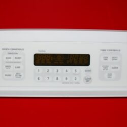 Part # WB36T10556, WB27T10800, 164D6476G002 GE Oven Control Panel And Control Board (used, overlay good - White, Bisque)