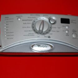 Part # 8183043, 8182717 Whirlpool Washer Control Panel And Board (used, overlay good - Gray)
