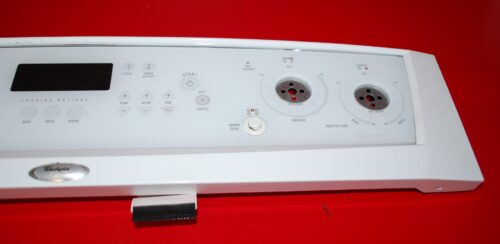 Part # 9762587, 9763545, 9763681 Whirlpool Oven Control Panel And Control Board (used, overlay good - White)
