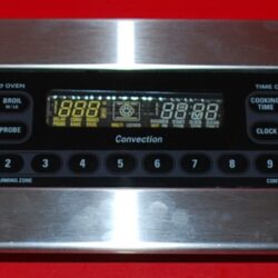 Part # WB27T10390, WB27T10378, 164D4105P045 GE Oven Touchpad Control Panel and Control Board (used, overlay good - Black and Stainless Steel)