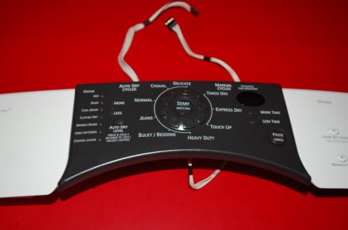 Part # 280086, 8559430 Kenmore Dryer User Interface And Control Panel Assembly (used, overlay good - Black/White)