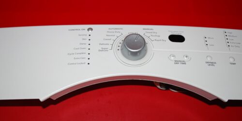 Part # W10100389 | WP8558455 Maytag Dryer Control Panel And User Interface Board (used, condition Good - White)