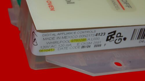 Whirlpool Oven Control Board - 6610451 | WP6610451 | 9760298 (overlay fair - Yellow)