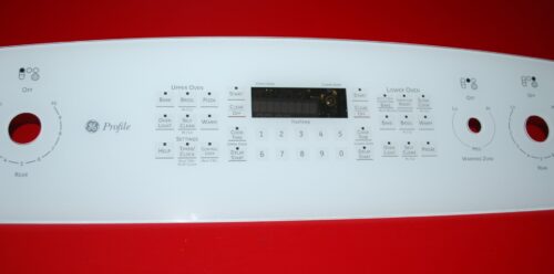 Part # WB27T10936, WB27T10929 GE Oven Control Panel And Board (used, overlay good - White)