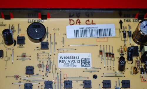 Part # W10655843 Whirlpool Oven Electronic Control Board (used, overlay fair - Black)