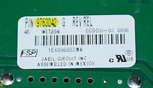 Part # 9763549 | 9763042 | Whirlpool Oven Switch Membrane and Control Board (overlay fair - Black)