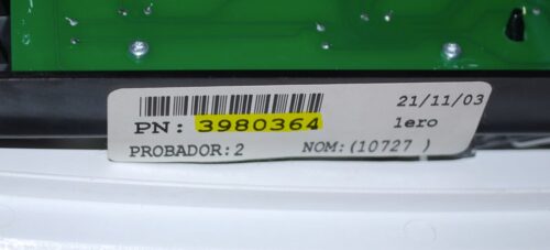 Part # 280029 | 3980364 | Kenmore Dryer User Interface Board And Panel (condition fair - White)