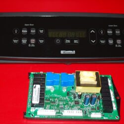 Part # 318274808, 316429703, 316429800 Kenmore Oven Control Panel And Board (used, overlay good - Black)