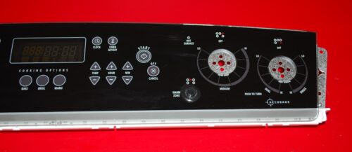 Part # WP9763546, 9763546, 9763681 Whirlpool Oven Glass Switch Membrane And Control Board (used, overlay good - Black )
