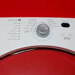 Part # W10098950, 8558455 Maytag Dryer Control Panel And User Interface Board (used, condition good - White)