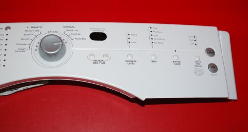 Part # W10098950, 8558455 Maytag Dryer Control Panel And User Interface Board (used, condition good - White)
