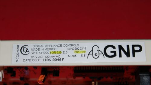 Whirlpool Gas Oven Control Board - 6610188 | 8053929 (overlay fair - Black)