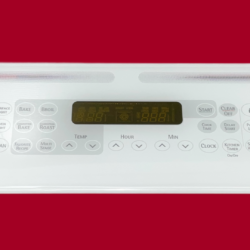 Part # WB27T10155 | WB27T10220 | 164D4105P024 - Kenmore Oven Glass Touch Panel And Control Board (used, overlay good - White)