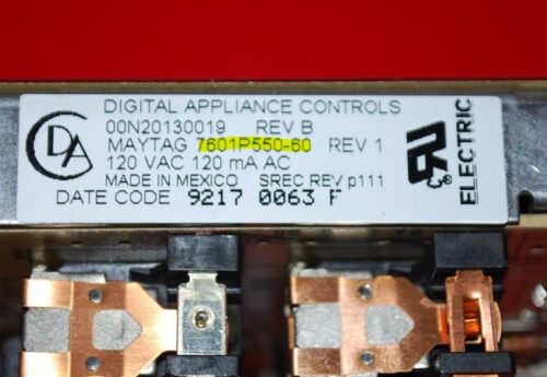 Part # 7601P550-60 Maytag Oven Electronic Control Board (used, overlay good - Almond)